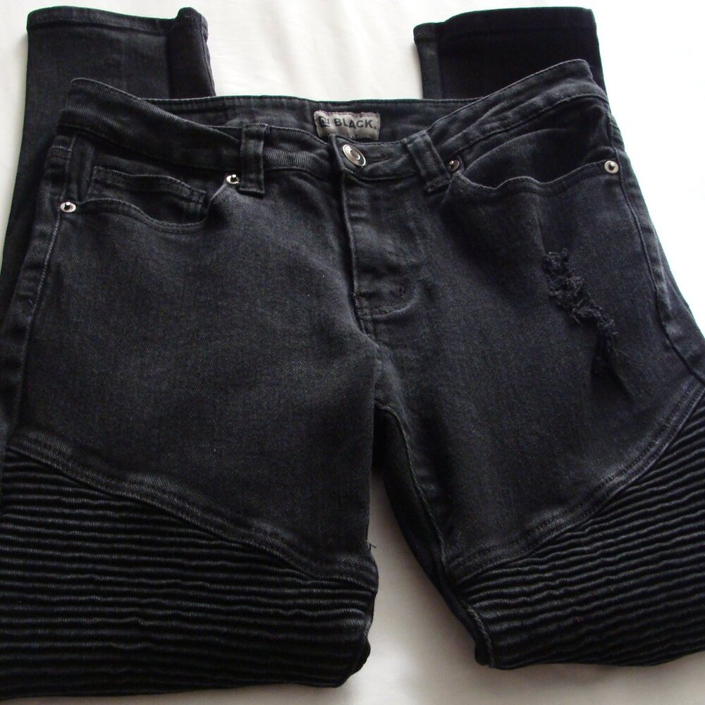 BLACK BRAND Black Wash DISTRESSED/DESTROYED "SKINNY Flex" MOTTO Jeans Sz 30/30